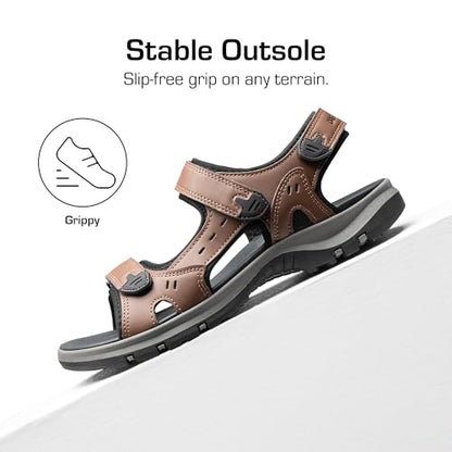 DREAM PAIRS Men's Hiking Beach Summer Water Sandals - color: Brown, size: 11