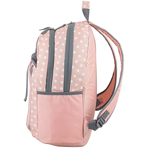 FUEL Lunch Backpack Teens Student Water Resistant Lunch Bookbag Bag Soft Reusable Insulated Cooler Lunch Box Set Travel Office Lunch Bag, Purple Lavender Flowers - color: Blush/Ash Gray/Polka Dots Print
