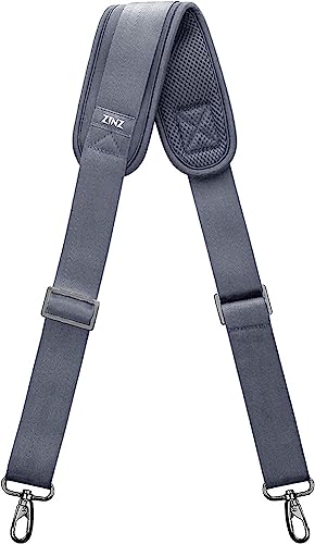 ZINZ Bag Shoulder Strap, Padded Adjustable Shoulder Strap Replacement - color: Dark Gray, size: 57"
