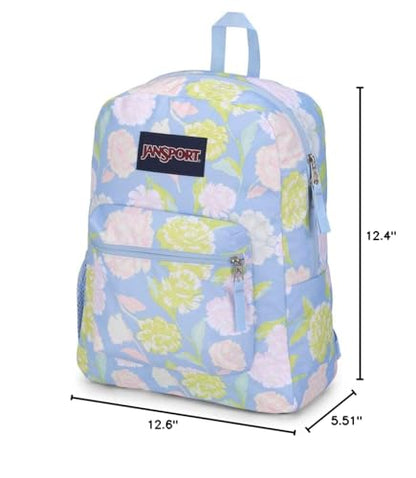 JanSport Cross Town Backpack 17" x 12.5" x 6" - Simple Bag for Everyone with 1 Main Compartment, Front Utility Pocket - Premium Class Accessories - Autumn Tapestry Hydrangea - color: Autumn Tapestry Hydrangea