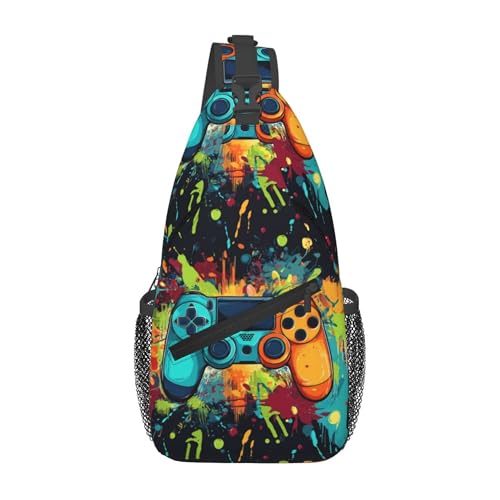 Sling Backpack Unisex Crossbody Chest Bag Shoulder Chest Bag For Women Men Hiking Travel - color: Game