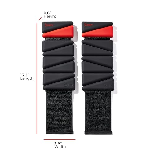 Sunny Health & Fitness Ankle Weights for Women & Men – Adjustable Wrist, Arm & Leg Weights in 1-2 lb Pairs | Ideal for Walking, Pilates, Yoga, Cardio & Strength Training - style: 2 LB