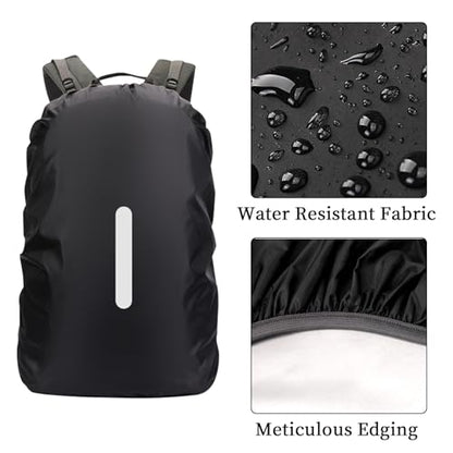 15-110L Waterproof Backpack Rain Cover, Ultralight Rucksack Rain Cover with Reflective Strip & Anti-Slip Cross Buckle Straps & Storage Pouch for Hiking Camping Outdoor Traveling (Black) - color: 55-65L, Black