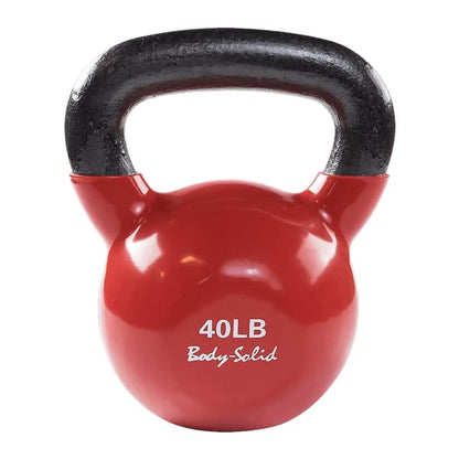 Body-Solid Vinyl Coated Kettlebells with Kettle Grip Handles, Perfect Kettlebells for Weight Training and Core Workout Exercise Equipments - style: 40lbs.