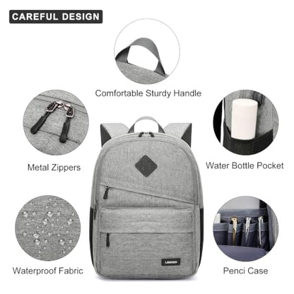 School Backpack for Teen Boys and Girls, with 17.3 inch Laptop Sleeve, Large Computer Bag Mochila with 2 Compartments, Ergonomic Straps, Grey - color: Grey, size: 17.3 Inch