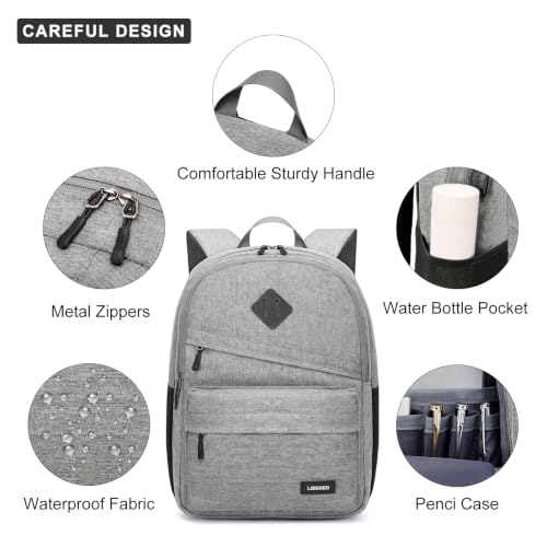 Backpack for School, Teen Backpack, Computer Bag with 2 Compartments, Ergonomic Shoulder Straps, 15.6 Inch Laptop Sleeve, Book Mochilas - Grey - color: Grey, size: 15.6 Inch
