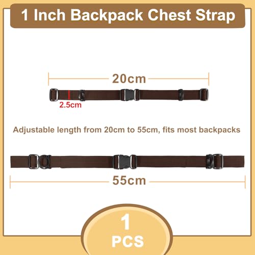 Outdoor Adjustable Sternum Strap for Backpack, Camping Hiking Backpack Straps With Quick Release Buckle (DarkBrown, 1pcs) - color: Darkbrown 1pcs