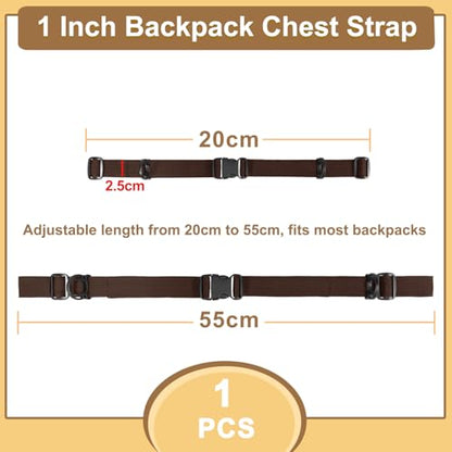 Outdoor Adjustable Sternum Strap for Backpack, Camping Hiking Backpack Straps With Quick Release Buckle (DarkBrown, 1pcs) - color: Darkbrown 1pcs