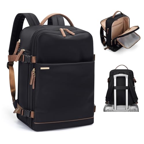 GOLF SUPAGS Laptop Backpack with Separate Laptop Compartment Fits 15.6 Inch Notebook Large Capacity Computer Bag for Women Work Travel College Backpacks (Black) - color: Black