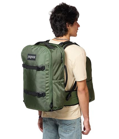 JanSport Venture Pack System – Travel Pack With Large Main Compartment, 4 Water Bottle Pockets, Adjustable Torso Length, Perimeter Wireframe Suspension, Tuck-Away Straps, Padded Hip Belt, Cargo Green - color: Cargo Green, style: Venture Pack System