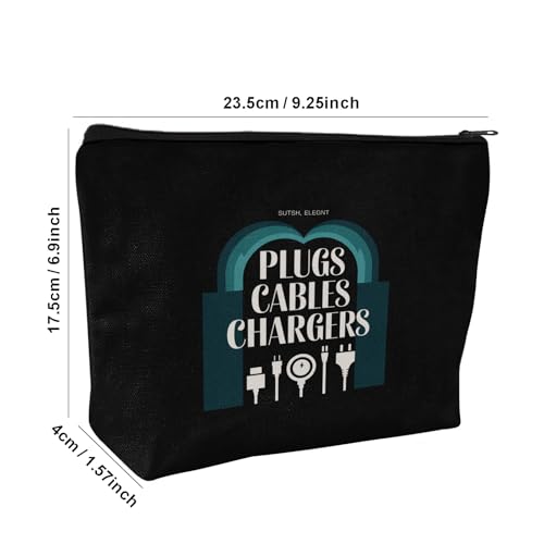 Plugs Cables & Chargers - Makeup Bag for Women Travel - Zipper Cosmetic Storage Bag with Vibrant Designs, Soft Fabric & Multi-Use Functionality (Gift for Birthdays, Graduation, Christmas) (Style H) - style: Style H