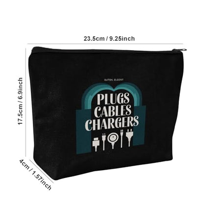 Plugs Cables & Chargers - Makeup Bag for Women Travel - Zipper Cosmetic Storage Bag with Vibrant Designs, Soft Fabric & Multi-Use Functionality (Gift for Birthdays, Graduation, Christmas) (Style H) - style: Style H