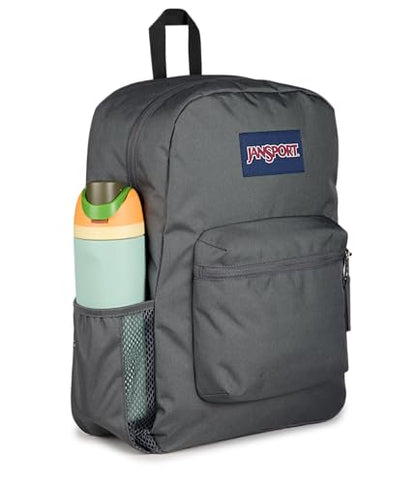 JanSport Cross Town Backpack - Simple Bag for Everyone with 1 Main Compartment, Front Utility Pocket - Premium Class Accessories - Smokey Grit - color: Smokey Grit