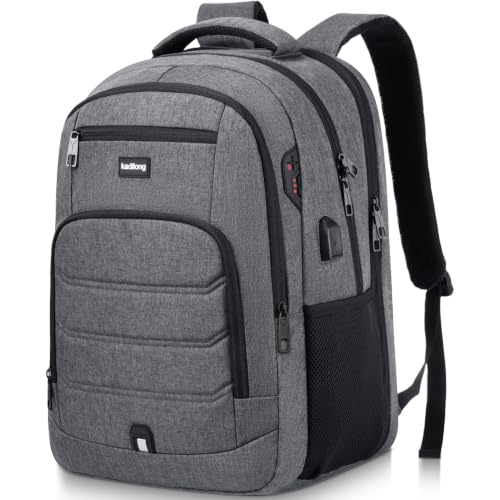 kadilong Laptop Backpack for Men,School Backpack for Teens Boys Extra Sturdy 15,6 Inch TSA Friendly School Book Bag with USB Port for College Business,Water Resistant - color: Darkgrey, size: 15,6 inch