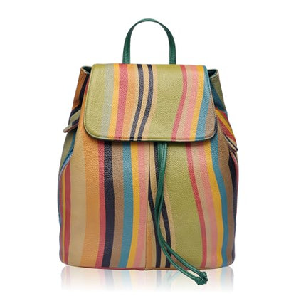 BOYATU Leather Backpack Purse for Women: Ladies Travel Fashion Back Pack - Designer Leather Bag Casual Handbags (Rainbow) - color: Rainbow