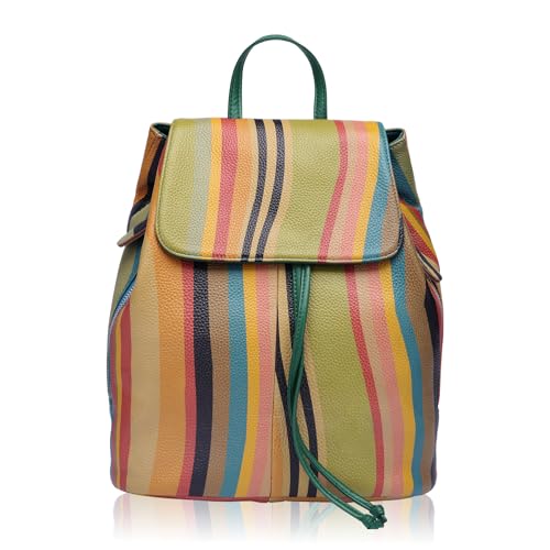 BOYATU Leather Backpack Purse for Women: Ladies Travel Fashion Back Pack - Designer Leather Bag Casual Handbags (Rainbow) - color: Rainbow