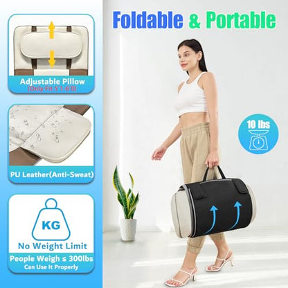 Full Body Massage Mat, 3D Body Stretching & Lumbar Traction, Back Heating, Traction Up & Down, Curve Stretch, Twist Left & Right, 4 Modes 3 Intensities 3 Heat Levels, PU Leather, Foldable, Fit 5'1-6'0 - color: Brown