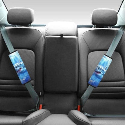 Dreaweet Car Seat Belt Pads Cover Shark Car Accessories Blue Seat Belt Shoulder Strap Covers 2 Pcs Soft Seatbelt Covers for Kids Boys - color: Shark