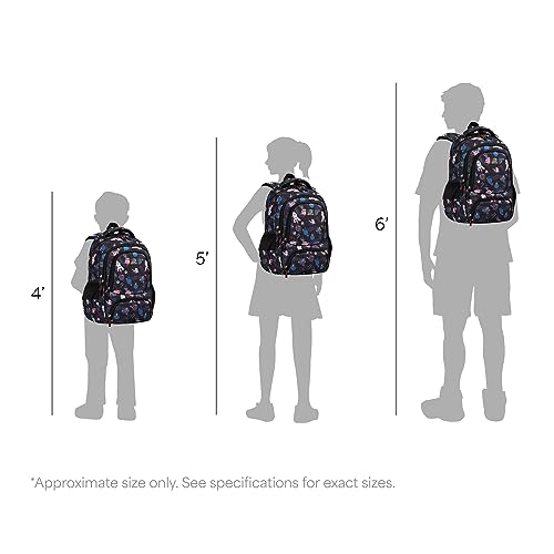 MYGOO Boys School Backpack Doubleday Astro Black Bookbag for Elementary Middle School Ages 5-12, 17 inch Large Capacity 24L Kids Student Travel Bags - color: Doubleday Astro Black
