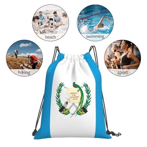 Guatemala Flag Drawstring Bag Sport Gym Backpack Beach Travel Sack Draw String Yoga Bag For Men Women - color: Guatemala Flag