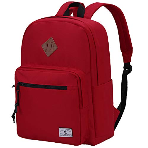 VX VONXURY Backpack for Men Women, Lightweight Kids School Bag, Classic Basic Laptop Bookbag for College Work Travel Hiking - color: Red