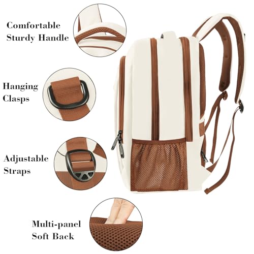 MATEIN 15.6 inch Travel Laptop Backpack, Cute Anti Theft Slim Sturdy Bag - color: Beige Brown, size: 15.6 Inch