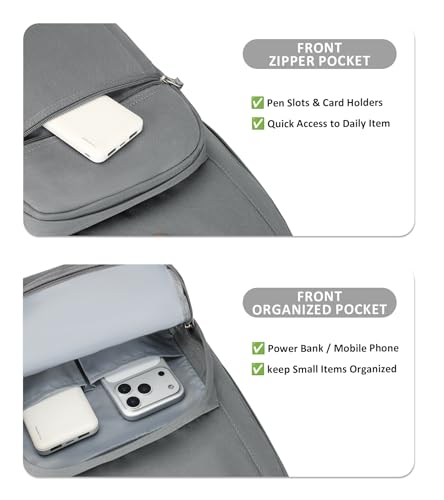 abshoo Classical Basic Womens Travel Backpack For College Men Water Resistant Bookbag (Grey) - color: Grey, size: 16.5 Inc