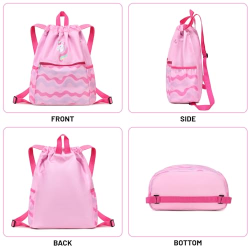 Drawstring Backpack Gym String Bag Drawstring Sackpack Sport Cinch Bag For Womens Girls Mens Alpaca Blue Pink - color: Alpaca Blue Pink
