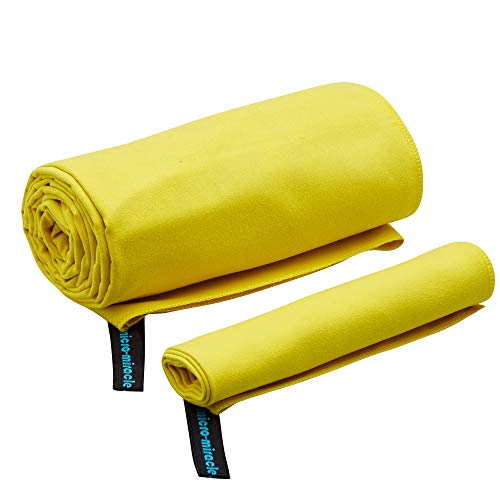 2-Pack Microfiber Towel - XXL Travel Quick Dry and Extra Soft Microfiber Towels, Lightweight and Compact for Gym, Swim Practice, Travel, Backpacking, Camping, RV, Beach, Camping - color: Yellow