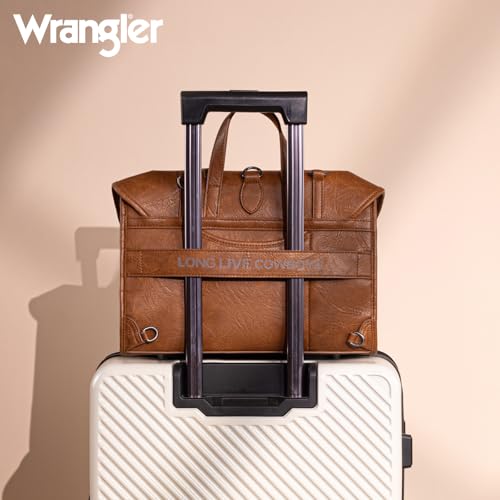 Wrangler Laptop Bag for Women Messenger Bag Briefcase Computer Backpack Convertible Satchel Bag - color: Brown, size: 15.6 inch