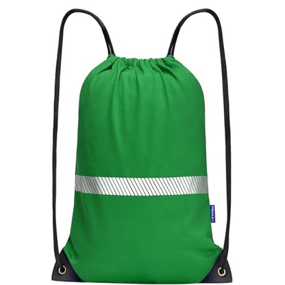 AYKRM Customized Green Drawstring Backpack Bag work Sackpack logo - color: Green-logo