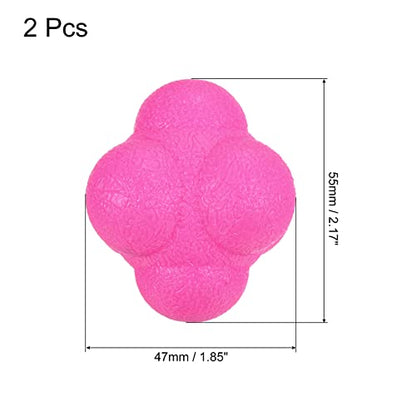 Bounce Reaction Balls, 2 Pack Coordination Ball Agility & Speed Training Game Sports Ball TPR High Difficulty for Baseball Soccer Softball Basketball, Pink