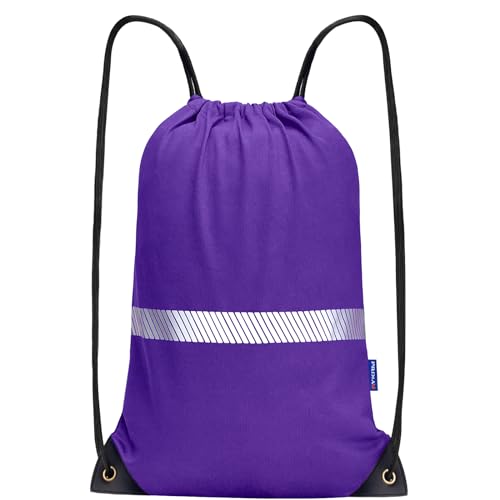 AYKRM Purple Drawstring Backpack Bag work Sackpack - color: Purple