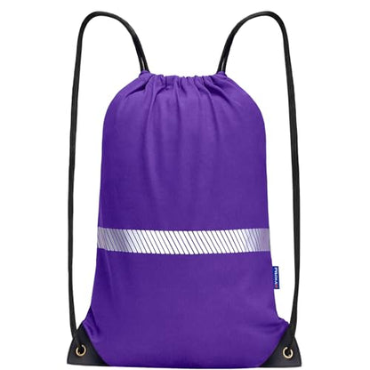 AYKRM Personalized Purple Drawstring Backpack Bag work Sackpack logo - color: Purple-logo