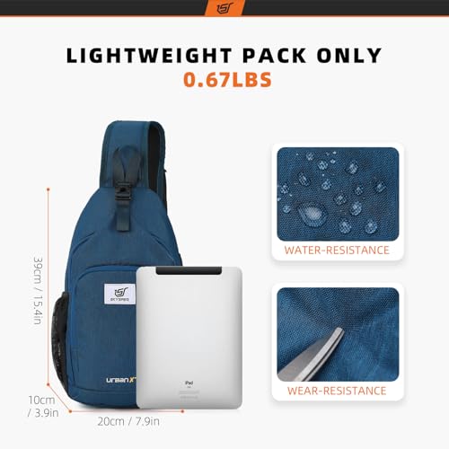 SKYSPER Sling Bag RFID Crossbody Sling Backpack Cross Body Shoulder Bag Travel Hiking Daypack for Women Men(Blue) - color: Blue