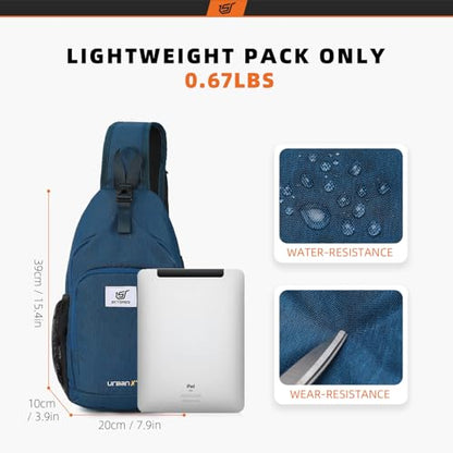SKYSPER Sling Bag RFID Crossbody Sling Backpack Cross Body Shoulder Bag Travel Hiking Daypack for Women Men(Blue) - color: Blue