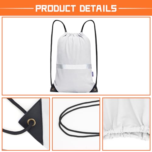 AYKRM Customize White Drawstring Backpack Bag work Sackpack logo - color: White-logo