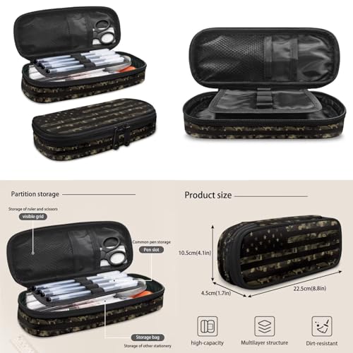 Camo American Flag Backpack for Boys Kids Backpack with Lunch Box Water Bottle Bag and Pencil Holder Pouch 4Pcs Set 17" Bookbag with Large Front Pocket for School Sturdy Elementary School Bag - color: Camo American Flag
