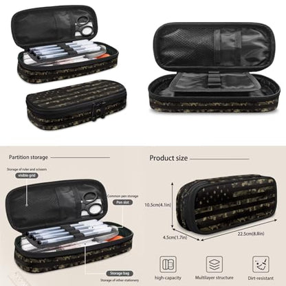 Camo American Flag Backpack for Boys Kids Backpack with Lunch Box Water Bottle Bag and Pencil Holder Pouch 4Pcs Set 17" Bookbag with Large Front Pocket for School Sturdy Elementary School Bag - color: Camo American Flag