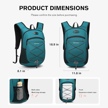 Ultra-Light Soft Daypack 15L/20L, Cushioned Breathable Back Panel Backpack, Lightweight Packable Travel Backpack (Green, 20L) - color: Green, size: 20L