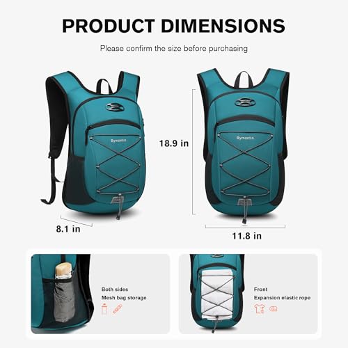 Ultra-Light Soft Daypack 15L/20L, Cushioned Breathable Back Panel Backpack, Lightweight Packable Travel Backpack (Green, 20L) - color: Green, size: 20L