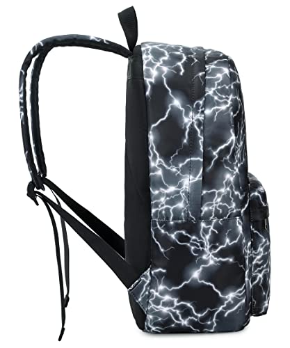 Backpack for Boys Elementary Bookbags Durable Lightweight Teenager Student School Bags Travel Waterproof (2-Black Lightning) - color: 2-black Lightning