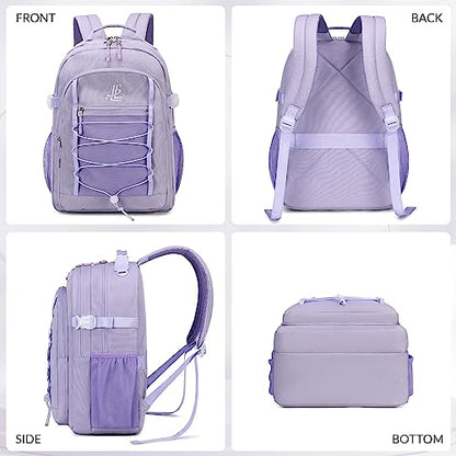 Lanola Travel Backpack Durable Middle Schoolbag Travel Bag for Men & Women Lightweight College Student Backpack - Gray Blue - color: Grey Blue