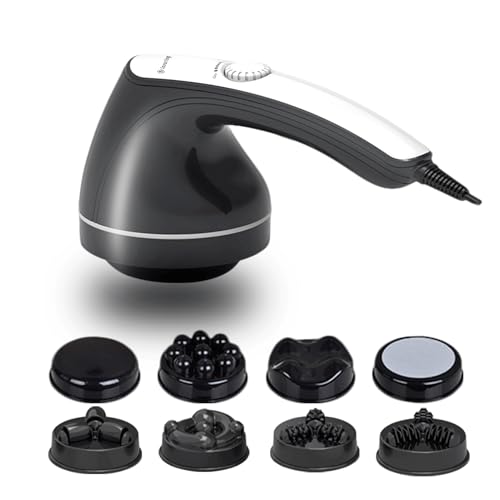 DS SAVORING Body Sculpting Machine, Handheld Cellulite Massager, Body Shaper for Women,Lymphatic Drainage Massage for Stomach Belly Thighs Arm Butts with 8 Massage Heads Attachment 2 Mesh Covers - style: 8 Heads