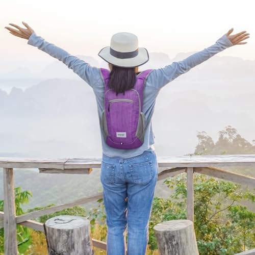 G4Free 10L/15L Hiking Backpack Lightweight Packable Hiking Daypack Small Travel Outdoor Foldable Shoulder Bag - color: Purple, size: 10L