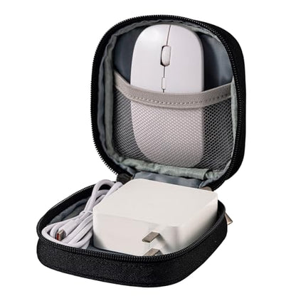 Mini Travel Carry Storage Case, Portable Charger Case Organizer, Small Pouch Compatible with MacBook Power Adapter, Tech Bag for Laptop Accessories Cables, Cords, USB Drives, Power Bank, Earphones