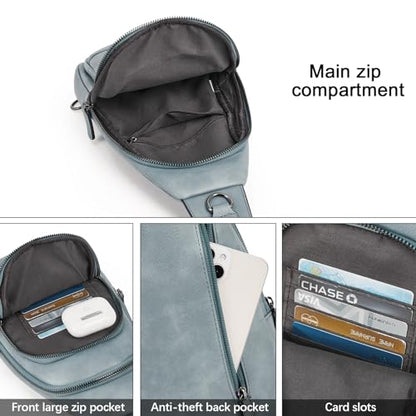 CLUCI Crossbody Bags for Women Men,Leather Sling Bag Cross Body Backpack for Woman Gifts for Women Birthday Unique - color: 0-7 Denim Blue