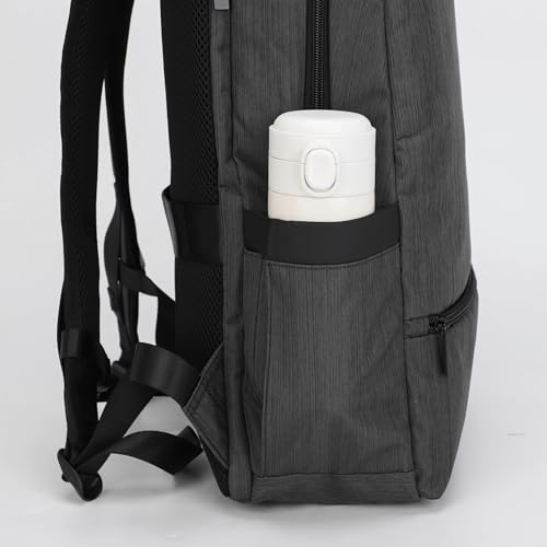 HEAD Business 17.3 inch Laptop Backpack for Men, Waterproof Travel Backpacks with Trolley Sleeve, Large Carry On Business Bag in 8 Pockets, Independent Laptop Compartment Bag for Work/Commute/College - color: Black