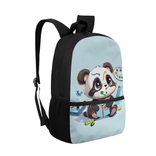 ZOUTAIRONG School Bags for Girls Boys 7-10/10-12/12-16, Cute Panda Insulated Water Bottle for Hot & Cold Drinks Casual Backpack with Side Pockets - color: Cute Panda