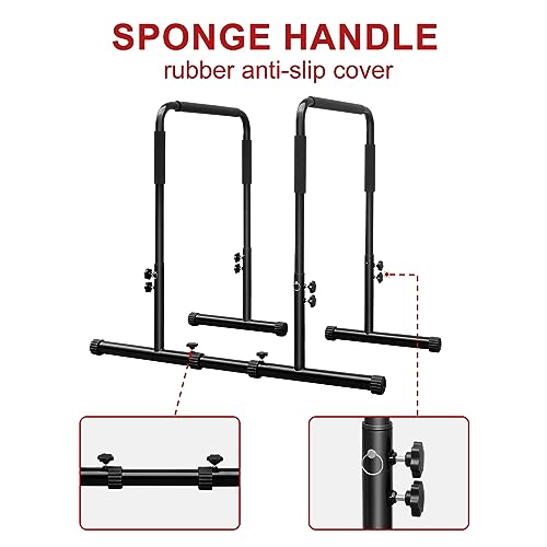 Power Tower Dip Station Pull Up Bar Stand Adjustable Height Heavy Duty Multi-Function Fitness Training Equipment